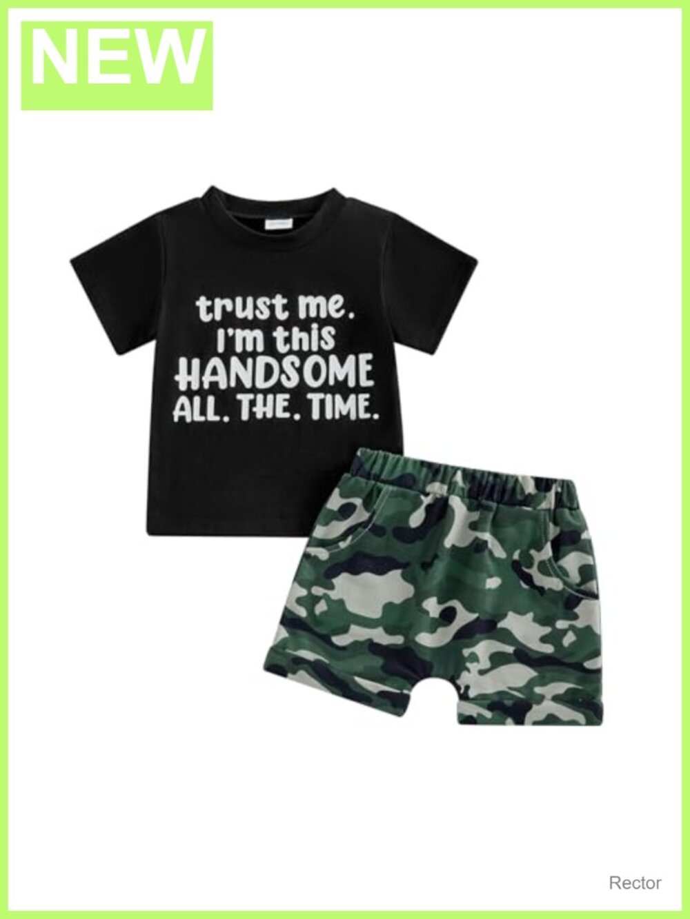 Toddler Boys 2-Piece Short Set Cotton Blend Tee Camo Shorts Casual
